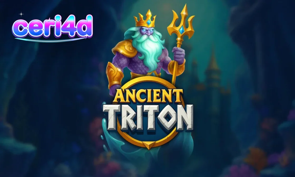 Pemandangan bawah laut yang memukau dengan simbol mitologi di slot Ancient Triton